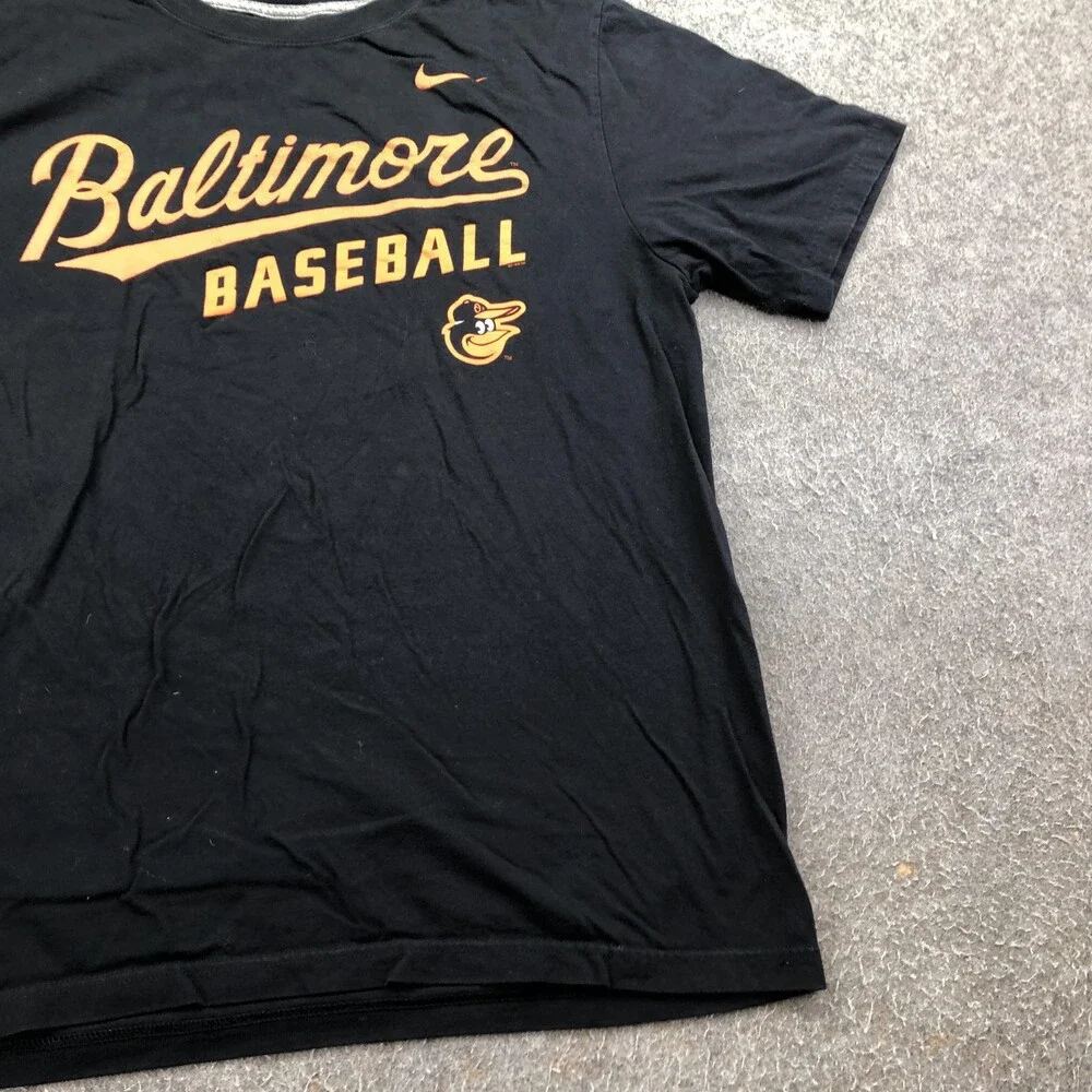 Baltimore Orioles Shirt Mens Large Black MLB Baseball Nike Team Graphic Tee